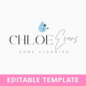 Cleaning Service Logo | Modern Cleaning Logo Design | Editable Logo | Cleaning Logo Template | House Cleaning Logo Watermark | Clean Service