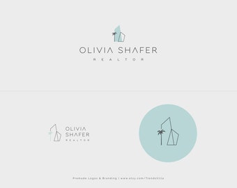 Premade Real Estate Logo Design, Realtor logo, Palm Logo, Minimalist logo, Agent House Logo, Signature logo, Modern logo