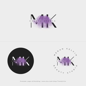 Premade logo design, Beauty logo, Text logo, Watercolor Purple logo, Interior design logo, Modern logo, Signature logo, Minimalist logo