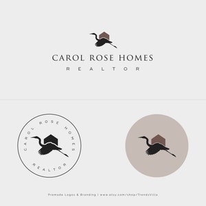 Premade Realtor Logo Design, Modern Logo, Real Estate Logo, Simple Signature Home Logo, Bird Swan Logo, Property Logo