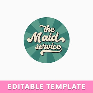 DIY Maid Service Logo, Cleaning Editable Logo Designs, Retro Logo, Logo Template, House Cleaning Logo with Watermarks, Instant Download