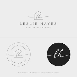 Premade Real Estate Logo Design, Realtor logo, House logo, Calligraphy Monogram Logo, Premade logo design, Signature logo, Modern, Custom