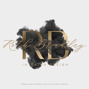 Premade logo design, Beauty logo, Text logo, Watercolor Gold logo, Interior design logo, Modern logo, Signature logo, Minimalist logo