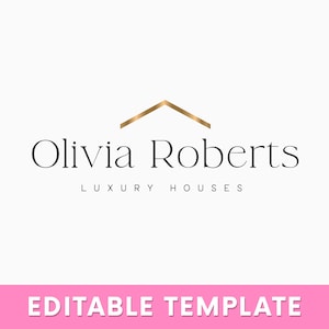 Real Estate Logo Template | DIY Real Estate Logo | Editable Rose Gold House Realtor Logo | Editable Real Estate Badges | Realtor Watermarks