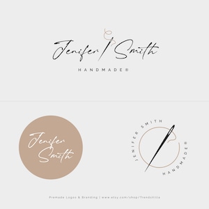 Premade Logo Design, Sewing Logo, Needle Logo, Handmade Logo, Seamstress Logo, Thread Logo, Sub marks logo, Watermarks logo, Branding Kit