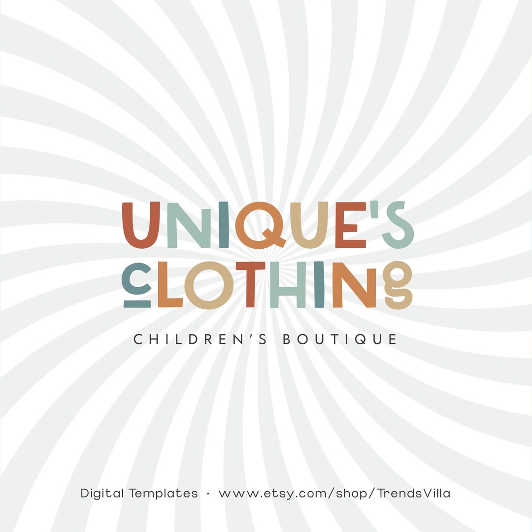 Children's Boutique Logo, Editable Logo Designs, DIY Kids Shop Logo
