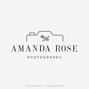 Photography Logo, Camera Logo, Watermark Logo, Minimalist Logo, Modern Logo, Feminine Logo, Premade Logo Design, Business Logo, Text Logo