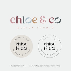 DIY Modern Boho Logo Template Bundle | Editable Logo | DIY Modern Boho Logo | Elegant Logo Template | Minimalist Circle Logo | hipster logo