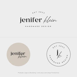 Premade Logo Design, Modern Boho Logo, Elegant Logo, Minimalist Neutral Logo, Simple Handwriting Logo, Custom Logo, Minimal Logo Design Kit