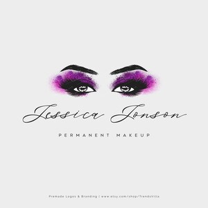Makeup Logo Design, Beauty logo, Eye lash logo, Brow logo, Feminine logo, Cosmetic logo, Premade logo, Modern logo, Signature logo