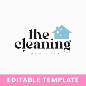 Editable Cleaning Logo design, DIY Modern Cleaning Service Logo, Maid Service Logo and Watermarks, Instant Download Business Branding, Corjl