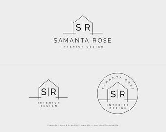 Interior design logo, Premade logo design, House Logo, Watermark logo, Realtor branding, Modern logo, Signature logo, Minimalist logo