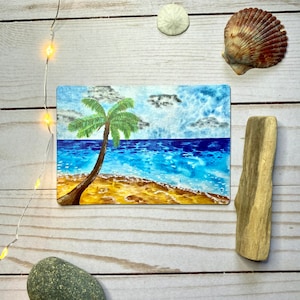 Watercolor palm tree magnets