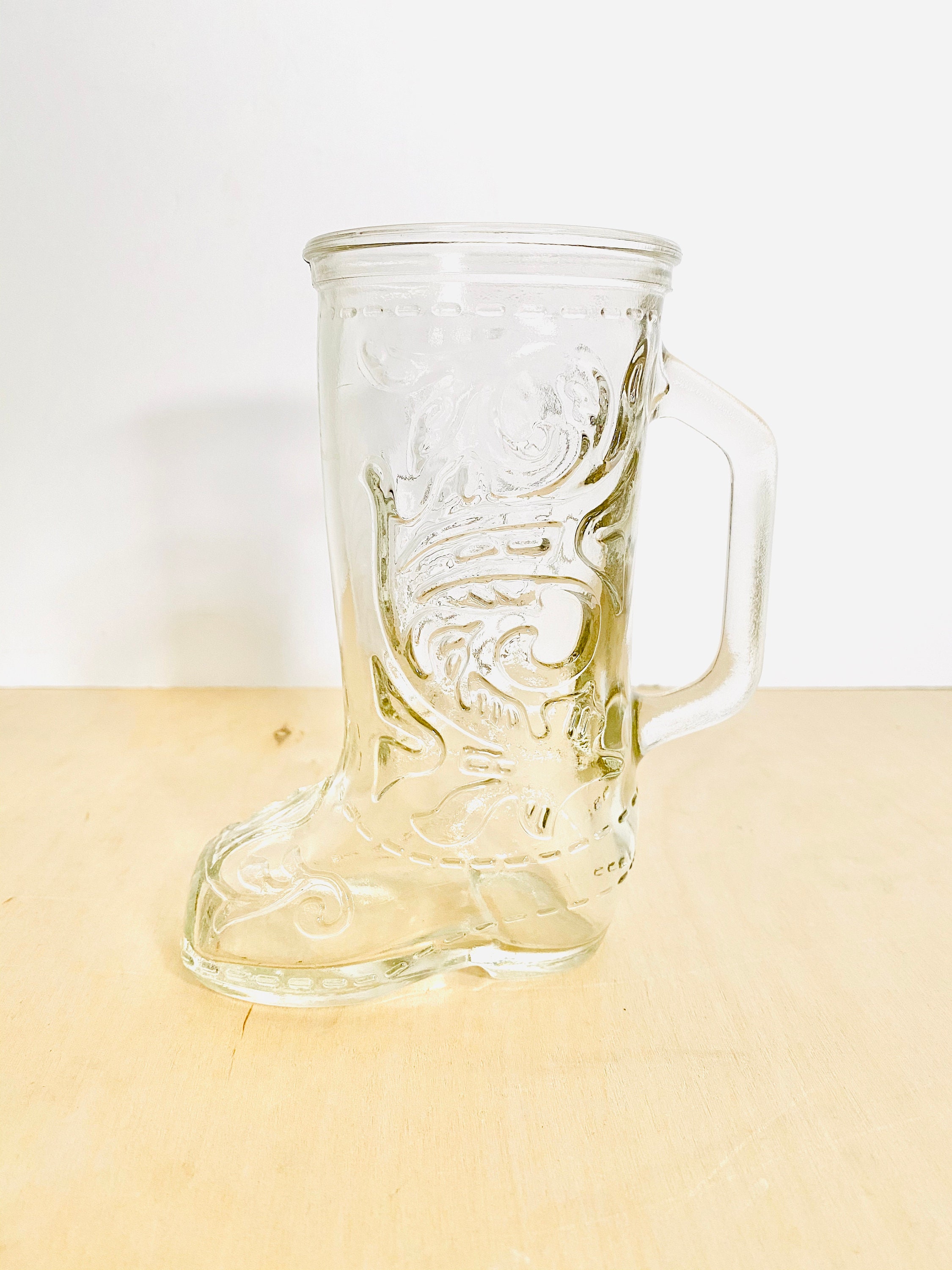 Vintage Glass Cowboy Boot Mug or Vase