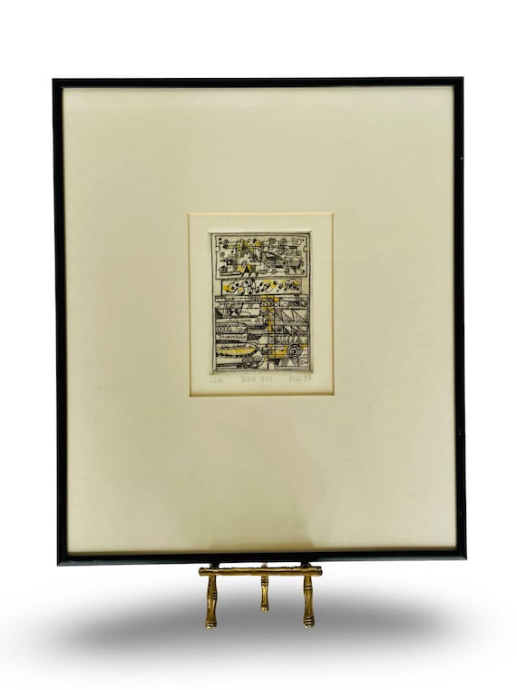 Unique Black, White, and Yellow Etching Inspired by Bach's Fantasia and Fugue in A Minor, BWV 904 Music Wall Art