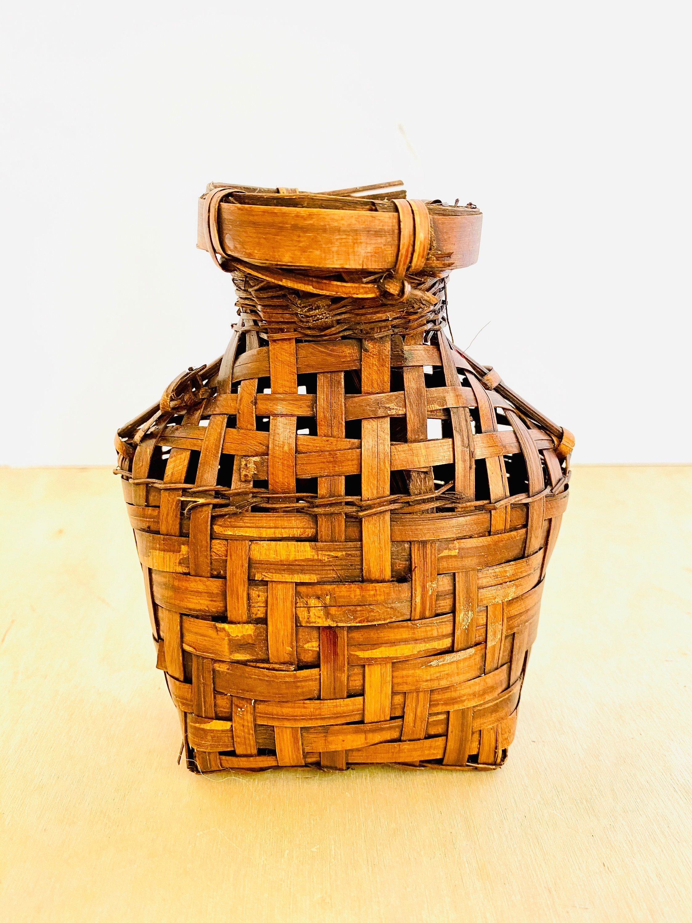 Set of 3 Vintage Fish Trap Bamboo Baskets Bohemian Decor