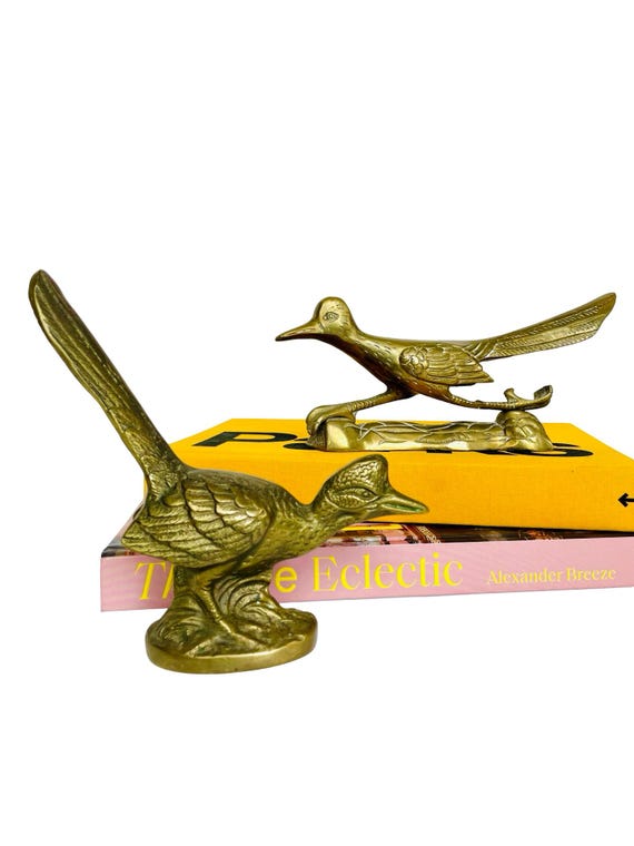 Vintage Brass Roadrunner Bird