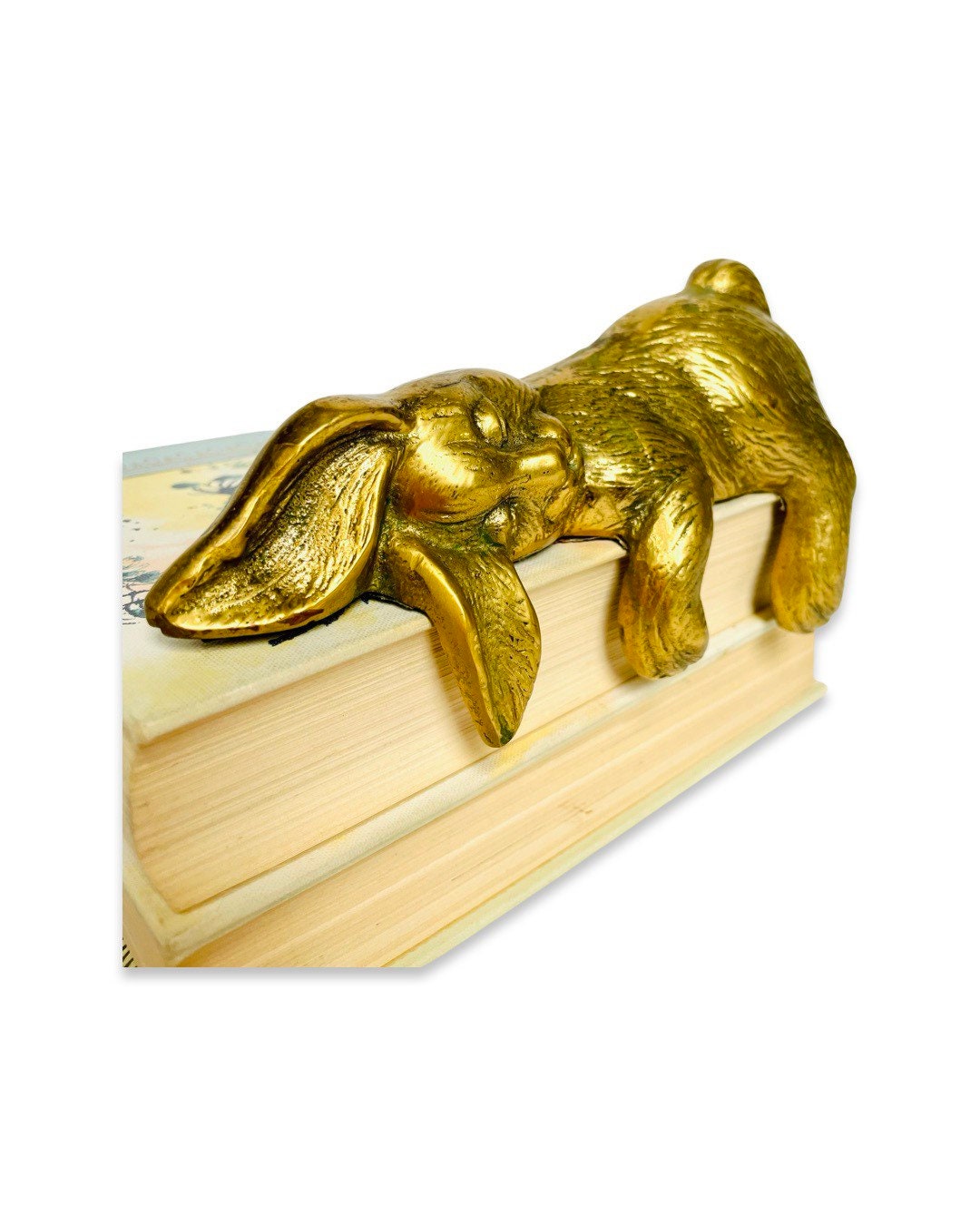 Vintage Brass Sleeping Bunny Rabbit