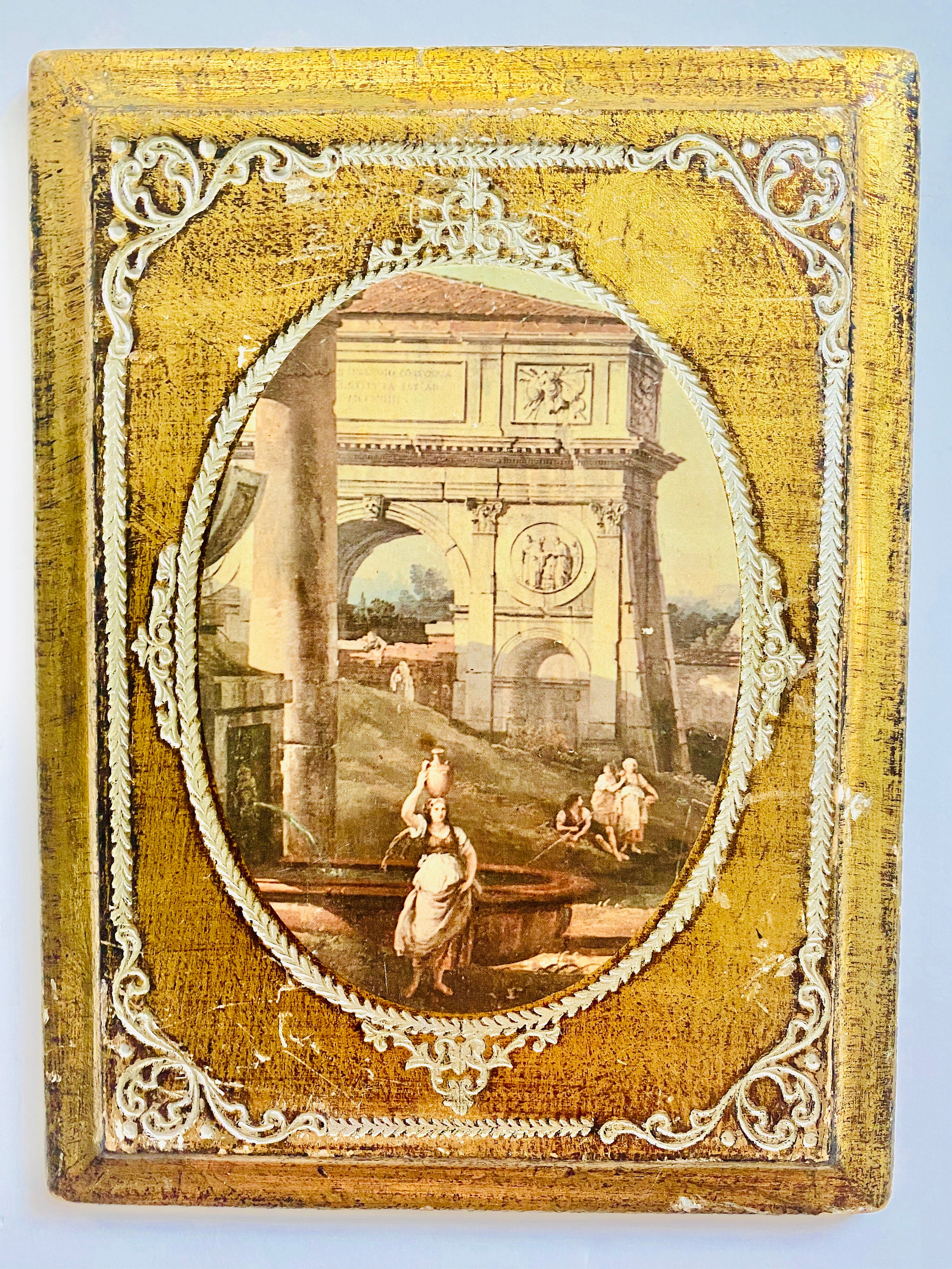 Set of 3 Vintage Florentine Italian Wall Plaque Art