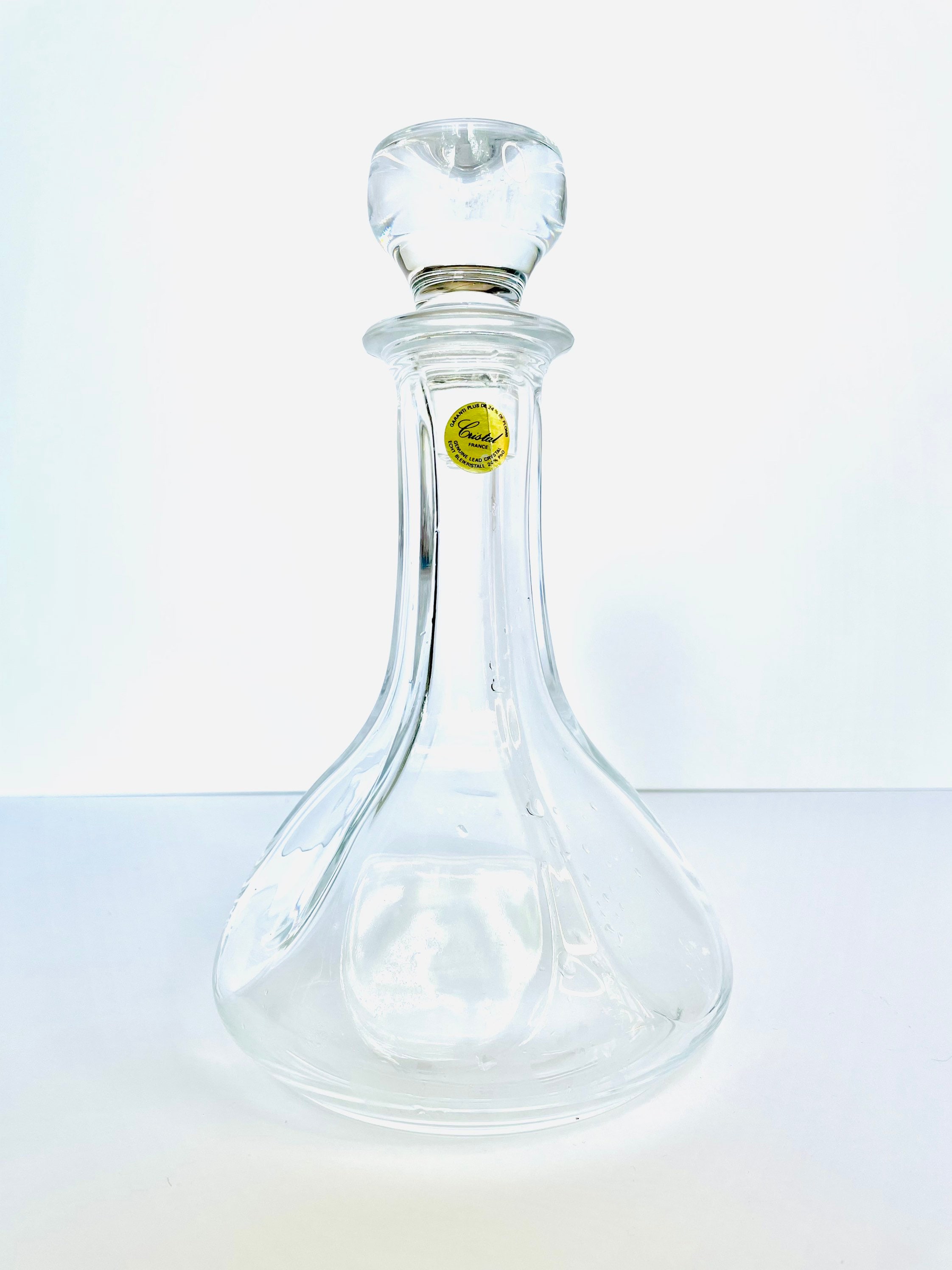 Vintage French Cristal Lead Crystal Lidded Decanter