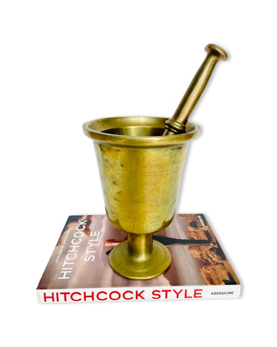 Extra Large Vintage Brass Apothecary Mortar and Pestle