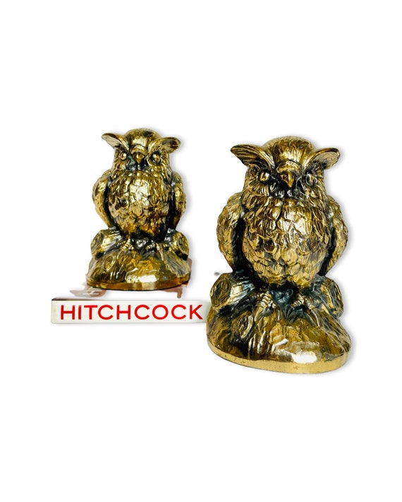 Vintage Brass Owl Bookends