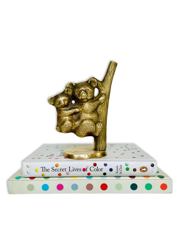 Vintage Brass Mother and Baby Koala Figurine