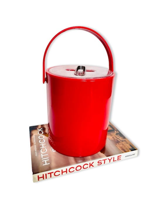 Vintage MCM Red Acrylic Ice Bucket