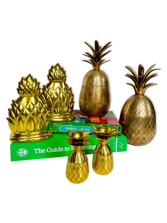 Vintage Hollywood Regency Brass Pineapple Decor