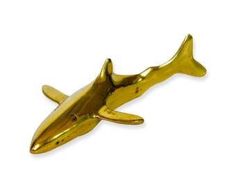 Vintage Solid Brass Shark