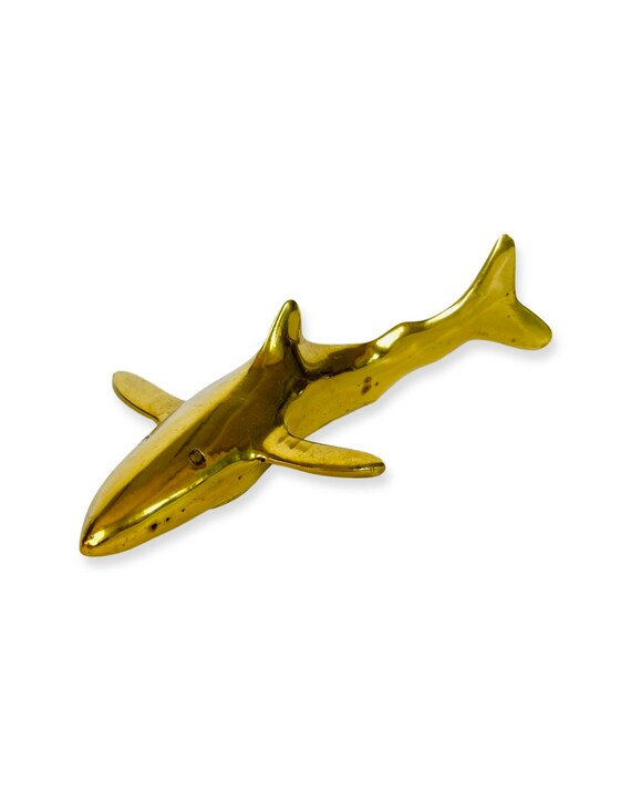 Vintage Solid Brass Shark