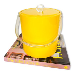 Vintage MCM Gelb Vinyl und Lucite Eiskübel