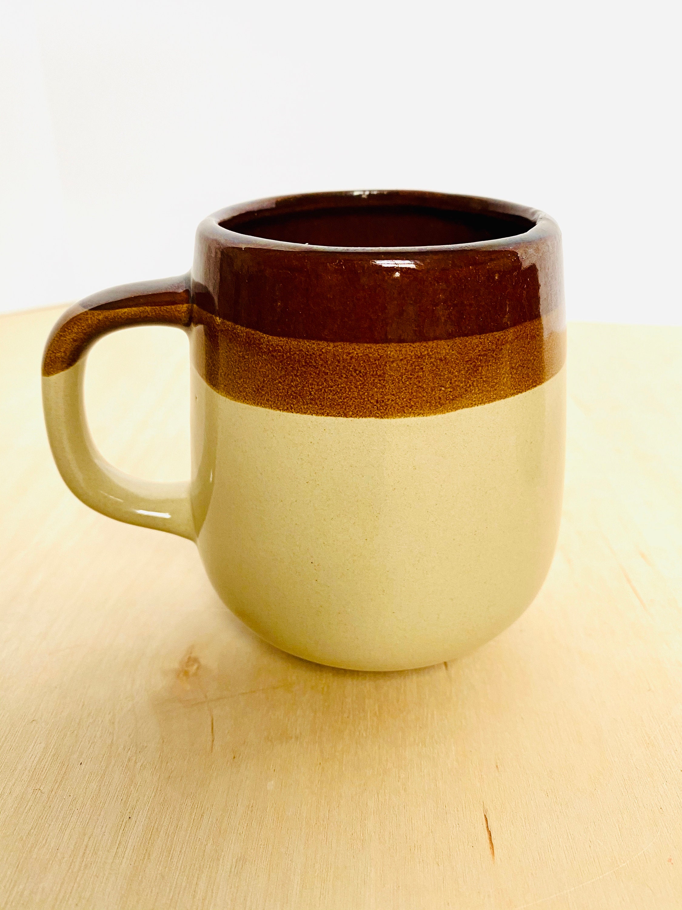 Vintage Glazed Stoneware Coffee Mugs, Made in Taiwan