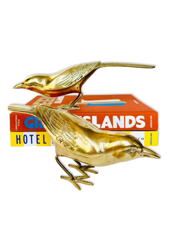 Pair of Vintage Brass Bird Figurines