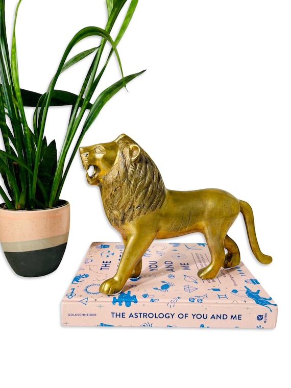 Vintage Solid Brass Lion