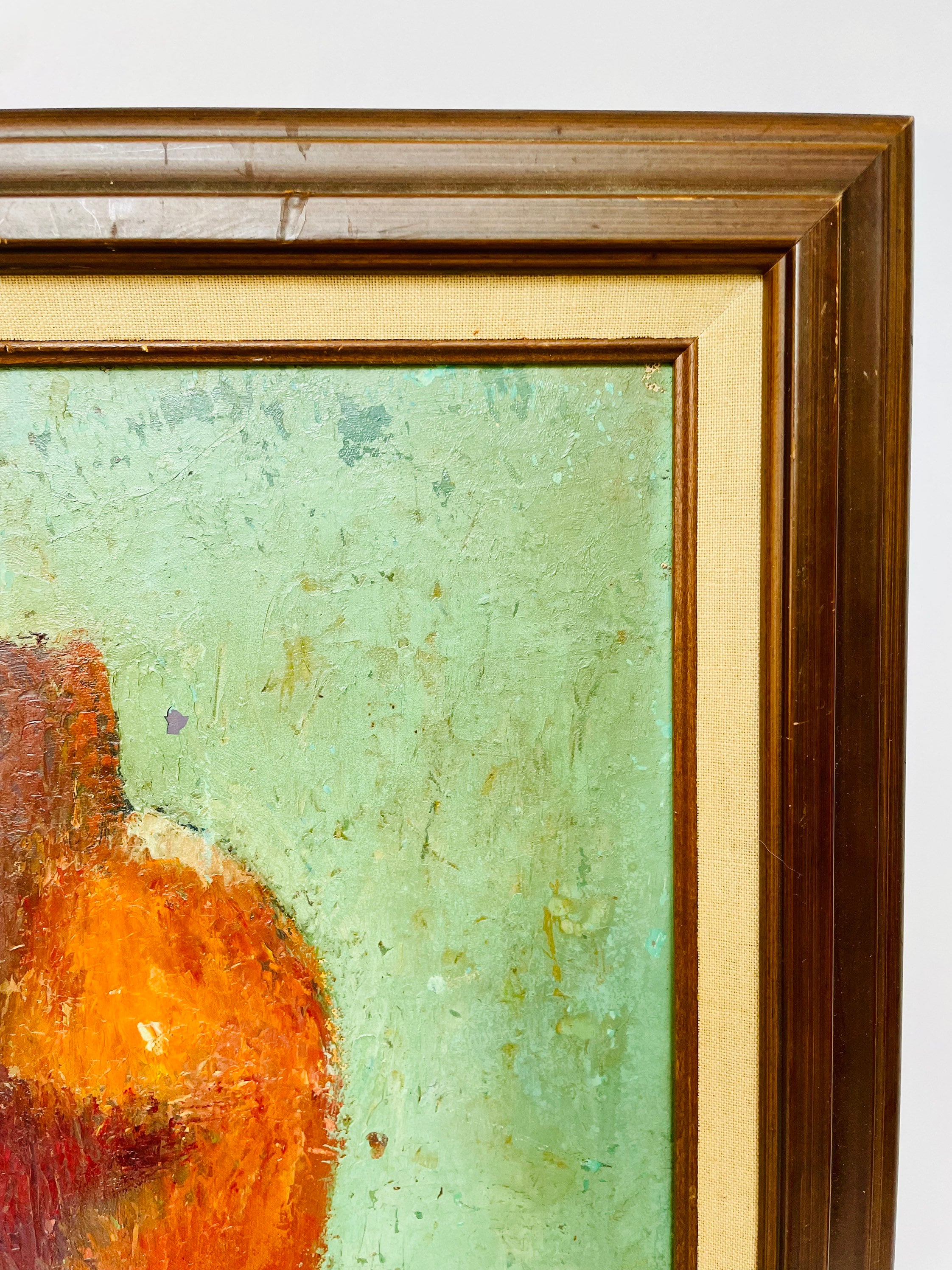 Vintage Original Signed MidCentury Still Life Painting Framed Wall Art