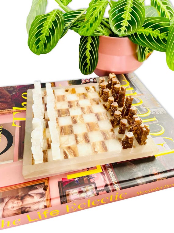 Vintage Miniature Onyx Chess Set