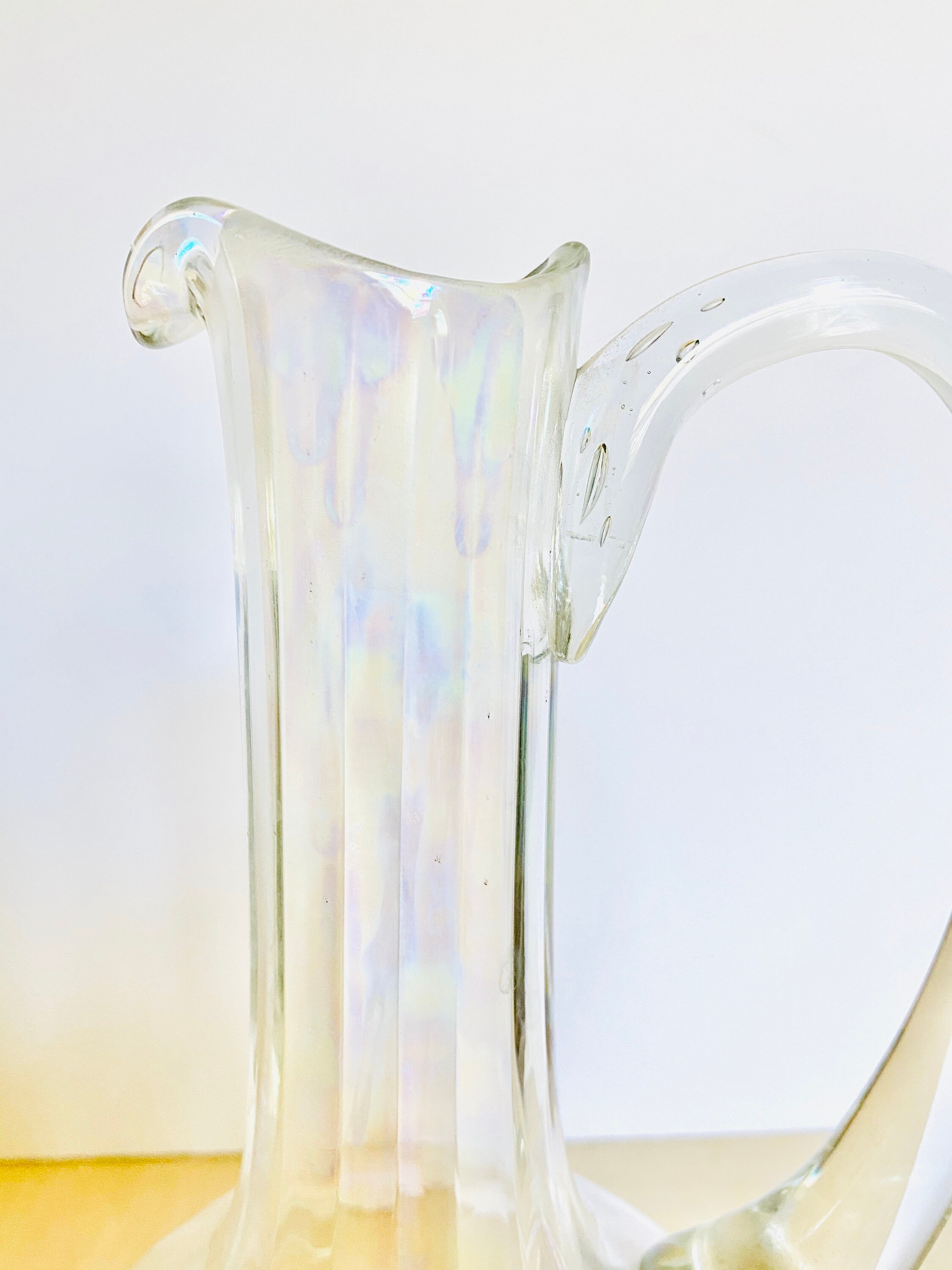 Vintage Rainbow Iridescent Glass Pitcher