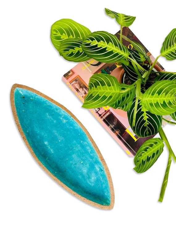 Vintage Barbara Willis Crackle Turquoise Pottery Platter