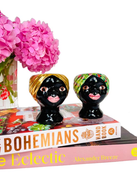 Vintage Ceramic Bust Egg Cups – Set of 2