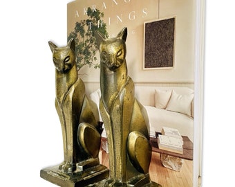 Pair of Vintage Art Deco Cat Bookends