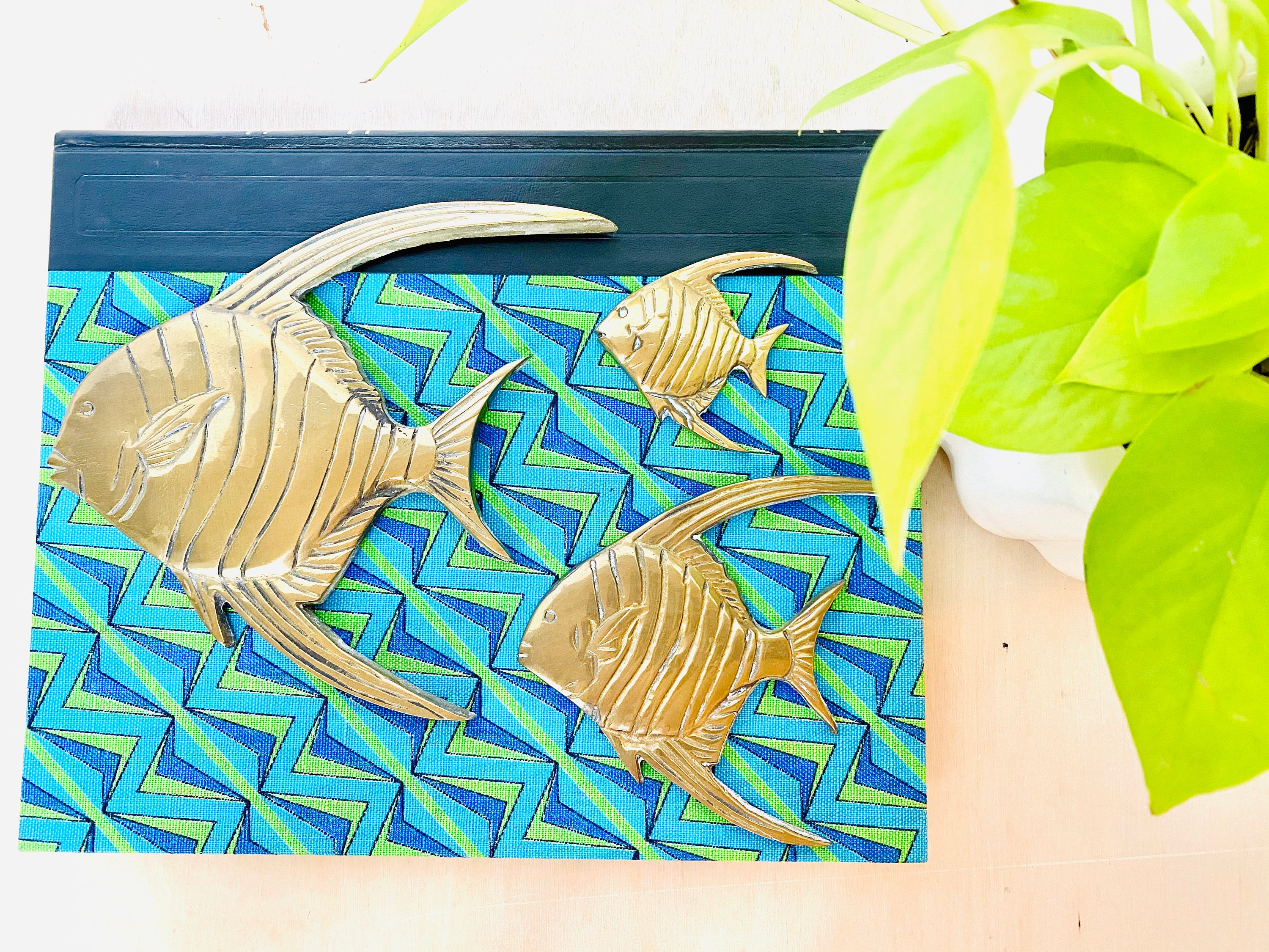 3 Piece Set of Vintage Mid-Century Brass Fish Wall Decor