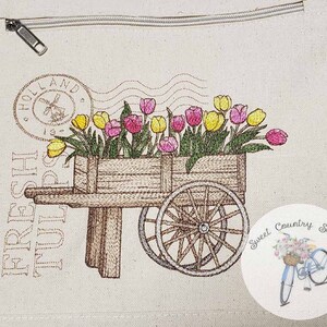 Tulip Cart Tote Bag, Farmers Market Tote