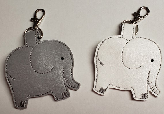 White Elephant & Grey Elephant Small Sanitizer Holders, Diaper Bag Sanitizer Holder, Gifts under 10, Stocking Stuffer