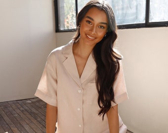 Bridal Party Pajamas | Bridesmaid Pajamas |Linen Pajamas | Lounge Wear | Linen Pajama set | Linen Loungewear | Loungewear Set