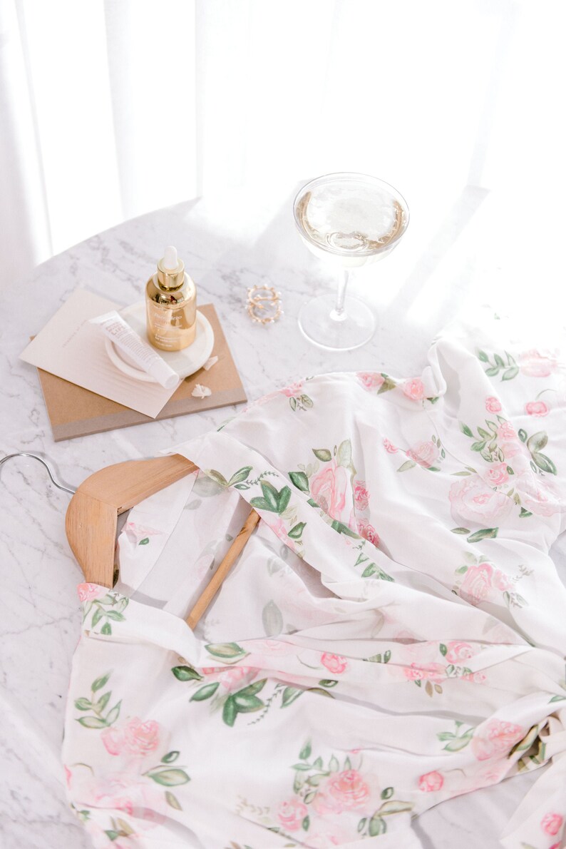 Floral Bridesmaid Robes / Bridesmaid Robe Set / Watercolor Etsy