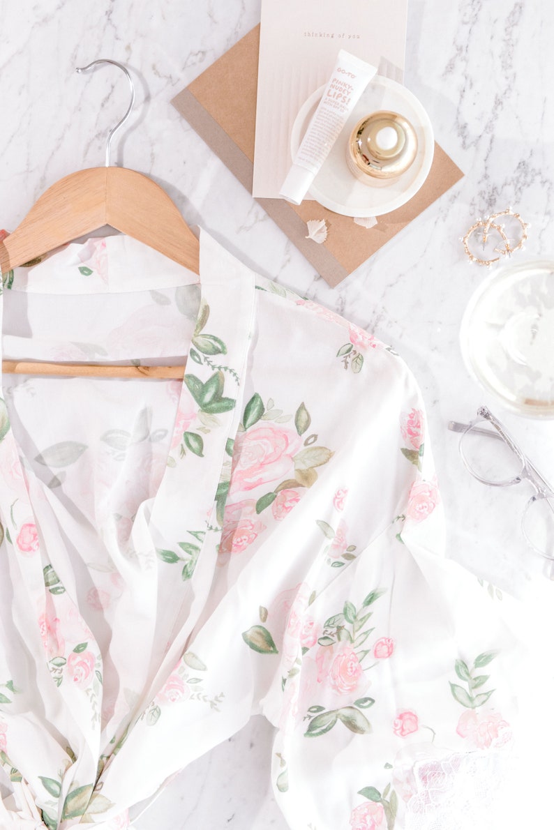 Floral Bridesmaid Robes / Bridesmaid Robe Set / Watercolor Etsy