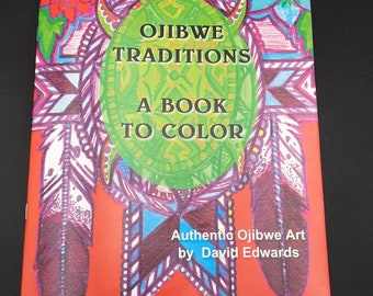 Anishinaabe/Ojibwe Art Coloring Book by Artist David Edwards - Free Shipping