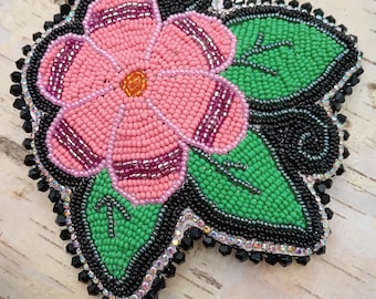 Hand Beaded Flower Barrette - Ojibwe/Anishinaabe Made - Heirloom Quality