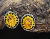 Autumn Swirls Earrings - Hand-Beaded - Ojibwe/Anishinaabe Made - Free Shipping